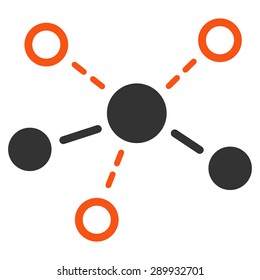 Structure icon from Business Bicolor Set. This flat vector symbol uses orange and gray colors, rounded angles, and isolated on a white background.