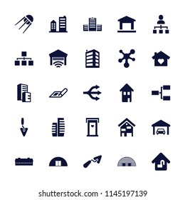 Structure icon. collection of 25 structure filled icons such as barn, plan, door with heart, building, trowel, house with heart. editable structure icons for web and mobile.