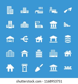 Structure icon. collection of 25 structure filled icons such as building   isolated  sign symbol, door with heart, house building. editable structure icons for web and mobile.
