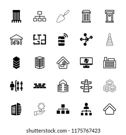 Structure icon. collection of 25 structure filled and outline icons such as business center, building, plan, brick wall. editable structure icons for web and mobile.