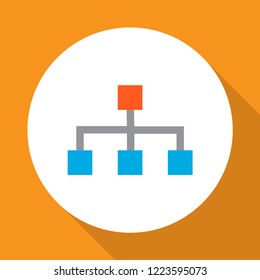Structure icon flat symbol. Premium quality isolated hierarchy element in trendy style.
