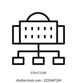 structure icon. Line Art Style Design Isolated On White Background