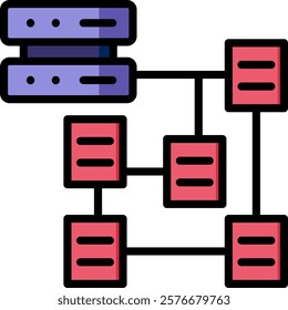 Structure Icon Lineal Color Vector Illustration