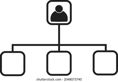 structure icon on white background. Hierarchy sign. block schema symbol. flat style.