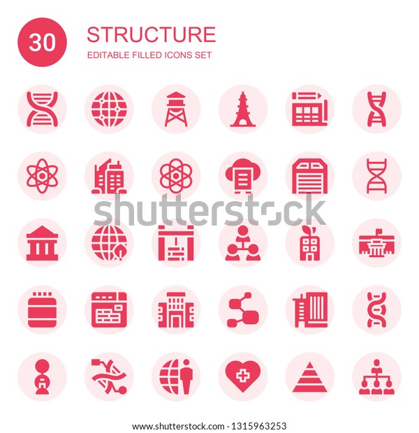 Structure Icon Set Collection 30 Filled Stock Vector (Royalty Free ...