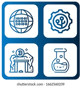 structure icon set. Collection of Binary code, Nanotechnology, Data mining, Chemistry icons