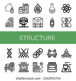 Structure Icon Set Collection Home Condominium Stock Vector (Royalty ...
