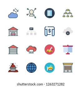 structure icon set. vector set about cloud computing, white board, worldwide and blueprint icons set.