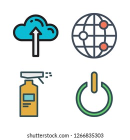 structure icon set. vector set about worldwide, spray, power and cloud computing icons set.