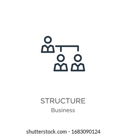 Structure icon. Thin linear structure outline icon isolated on white background from business collection. Line vector sign, symbol for web and mobile