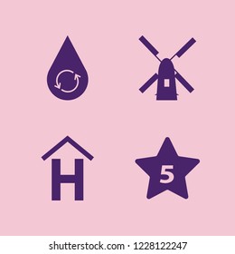 structure icon. structure vector icons set hydraulic energy, hotel five stars, hotel sign and windmill