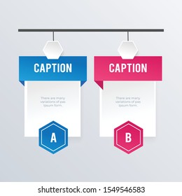 Structure infographic template design. Business concept infograph with 2 options, steps or processes. Vector visualization can be used for workflow layout, diagram, annual report, web