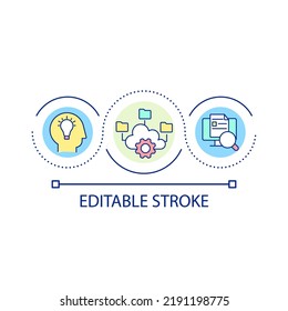 Structure Of Learned Material And Information Loop Concept Icon. Learning Principle And Technique Abstract Idea Thin Line Illustration. Isolated Outline Drawing. Editable Stroke. Arial Font Used