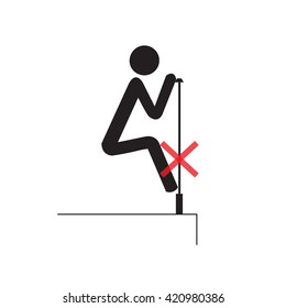 The structure may be  not strong do not clamber. Not Allowed Sign, warning symbol, road symbol sign and traffic symbol design concept, vector illustration.