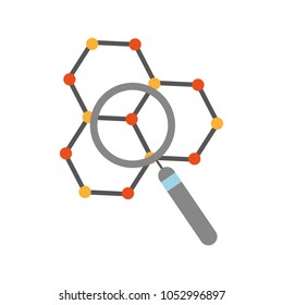 structure molecular with magnifying glass