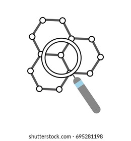 structure molecular with magnifying glass