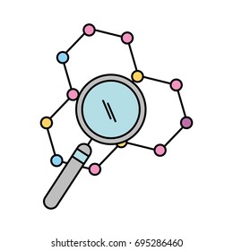 structure molecular with magnifying glass