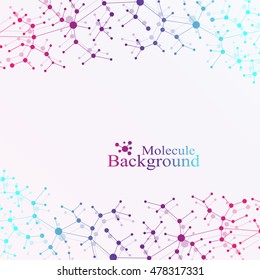 Structure molecule atom dna and communication background. Concept of neurons. Illusion nervous system. Medical scientific backdrop. Vector illustration