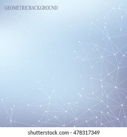Structure molecule atom dna and communication background. Concept of neurons. Connected lines with dots. Illusion nervous system. Medical scientific backdrop. Vector illustration