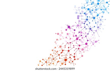 Structure molecule and communication. Connected lines with dots. Medical, technology, chemistry, science background. 