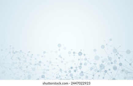 Structure molecule and communication. Connected lines with dots. Medical, technology, chemistry, science background. 
