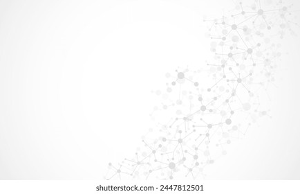 Structure molecule and communication. Connected lines with dots. Medical, technology, chemistry, science background. 