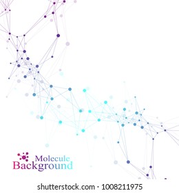 Structure molecule and communication. Dna, atom, neurons. Scientific molecule background for medicine, science technology chemistry. Vector illustration.