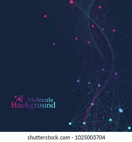 Structure molecule and communication. Dna, atom, neurons. Scientific molecule background for medicine, science technology chemistry. Vector illustration.