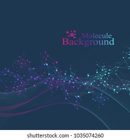 Structure molecule and communication. Dna, atom, neurons. Scientific molecule background for medicine, science technology chemistry. Vector illustration.