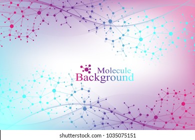 Structure molecule and communication. Dna, atom, neurons. Scientific molecule background for medicine, science technology chemistry. Vector illustration.