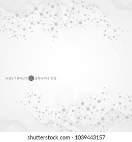 Structure molecule and communication. Dna, atom, neurons. Scientific concept for your design. Connected lines with dots. Medical, technology, chemistry, science background. Vector illustration.