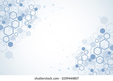 Structure molecule and communication. Dna, atom, neurons. Scientific molecule background for medicine, science, technology, chemistry. Vector geometric dynamic illustration