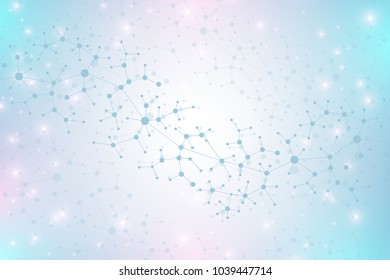 Structure molecule and communication. Dna, atom, neurons. Scientific molecule background for medicine, science technology chemistry. Vector illustration.