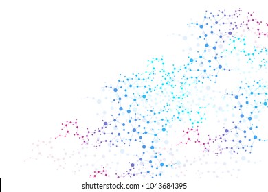 Structure molecule and communication. Dna, atom, neurons. Scientific concept for your design. Connected lines with dots. Medical, technology, chemistry, science background. Vector illustration