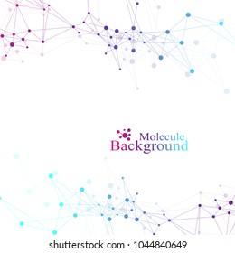Structure molecule and communication. Dna, atom, neurons. Scientific molecule background for medicine, science technology chemistry. Vector illustration.