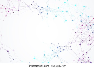 Structure molecule and communication. Dna, atom, neurons. Scientific molecule background for medicine, science technology chemistry. Vector illustration.