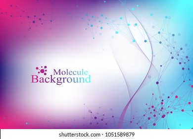 Structure molecule and communication. Dna, atom, neurons. Scientific molecule background for medicine, science technology chemistry. Vector illustration.