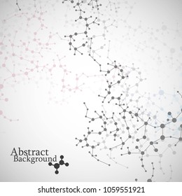 Structure molecule and communication. Dna, atom, neurons.Connected lines with dots. Medical, technology, chemistry, science background. Vector illustration.