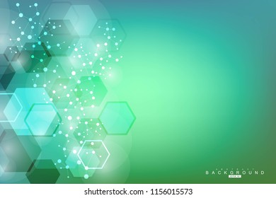 Structure molecule and communication. Dna, atom, neurons. Abstract polygonal structure with connecting dots and lines. Medical, technology, chemistry, science background. Vector illustration