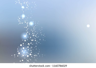 Structure molecule and communication. Dna, atom, neurons. Abstract polygonal structure with connecting dots and lines. Medical, technology, chemistry, science background. Vector illustration