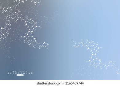 Structure molecule and communication. Dna, atom, neurons. Abstract polygonal structure with connecting dots and lines. Medical, technology, chemistry, science background. Vector illustration