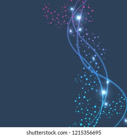 Structure molecule and communication. Dna, atom, neurons. Scientific concept for your design. Connected lines with dots. Medical, technology, chemistry, science background. Vector illustration