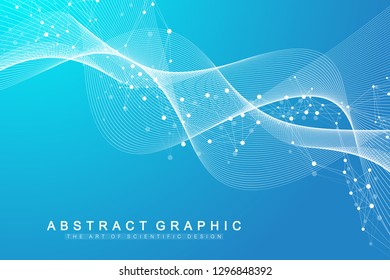 Structure molecule and communication. Dna, atom, neurons. Scientific molecule background for medicine, science technology chemistry. Vector illustration