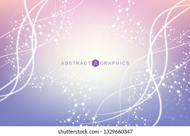 Structure molecule and communication. Dna, atom, neurons. Scientific concept for your design. Connected lines with dots. Medical, technology, chemistry, science background. Vector illustration