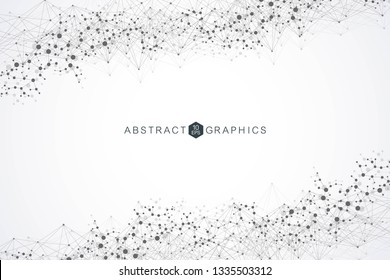 Structure molecule and communication. Dna, atom, neurons. Scientific concept for your design. Connected lines with dots. Medical, technology, chemistry, science background. Vector illustration