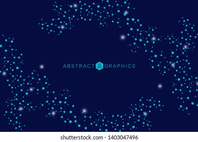 Structure molecule and communication. Dna, atom, neurons. Scientific concept for your design. Connected lines with dots. Medical, technology, chemistry, science background. Vector illustration.