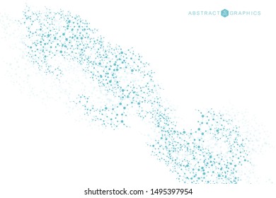 Structure molecule and communication. Dna, atom, neurons. Scientific concept for your design. Connected lines with dots. Medical, technology, chemistry, science background. Vector illustration.