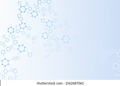 Structure molecule and communication. Dna, atom, neurons. Scientific concept for your design. Connected lines with dots. Medical, technology, chemistry, science background. Vector illustration