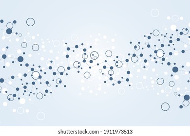 Structure molecule and communication. Dna, atom, neurons. Scientific concept for your design. Connected lines with dots. Medical, technology, chemistry, science background. Vector illustration. - Shutterstock ID 1911973513