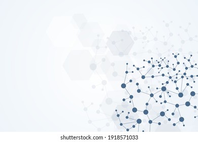 Structure Molecule And Communication. Dna, Atom, Neurons. Scientific Concept For Your Design. Connected Lines With Dots. Medical, Technology, Chemistry, Science Background. Vector Illustration